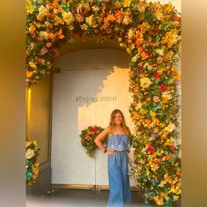 Strapless wide leg jumpsuit